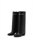 Dajdoj AK521-16 Slim-Strap Tall Boots in Black, three-quarter product view