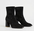 Dajdoj ak521/22 Textured Block-Heel Ankle Boots in Black, three-quarter product view