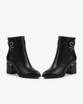 Dajdoj AK521-8 S-Detail Ankle Boots in Black, three-quarter product view