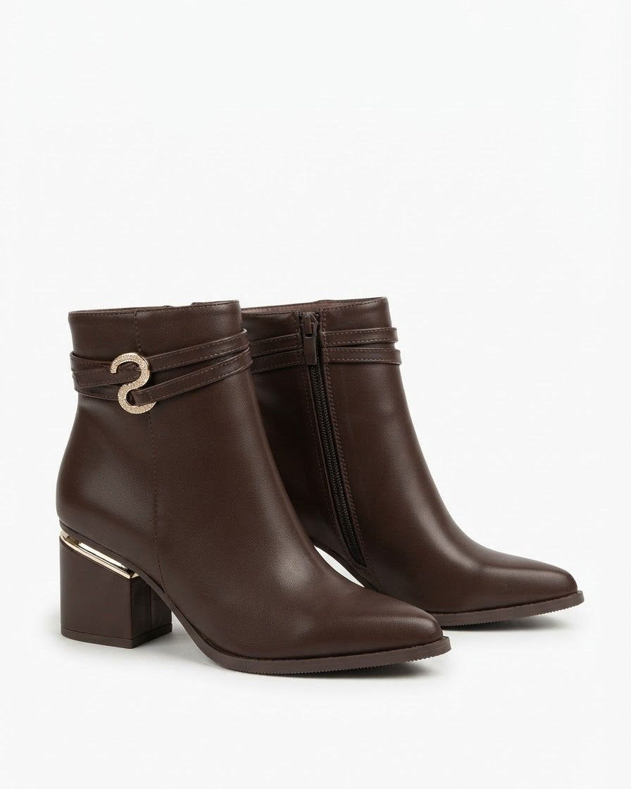 Dajdoj AK521-8 S-Detail Ankle Boots in Brown, three-quarter product view